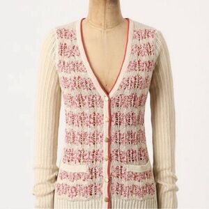 Anthropologie Sparrow Candy Cane Cardigan / SMALL